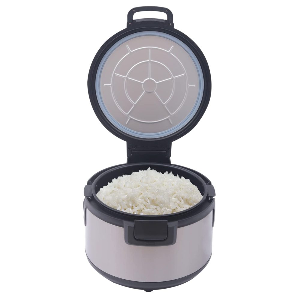 Reiskocher Reiskochtopf Gemüsegarer Schwarz Schnelles Aufheizen Reiswärmer Schwarz 19L/20Qt 100W Non-stick Inner Pot Stainless Steel