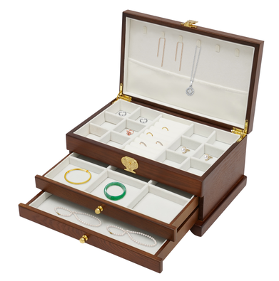 Schmuck Box 3-Tier Schmuck Organiser mit ausziehbaren Schubladen Schmuck Box Geschenk