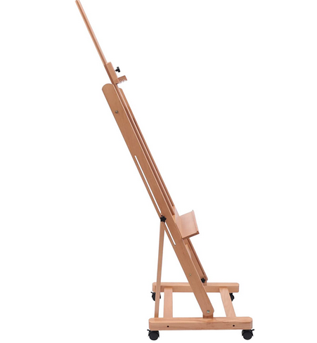 Staffelei Holz Groß aus Buchenholz, Wasserdicht Art Staffelei Verstellbare Holzstaffelei mit Rädern, Höhenverstellbar 175-240cm