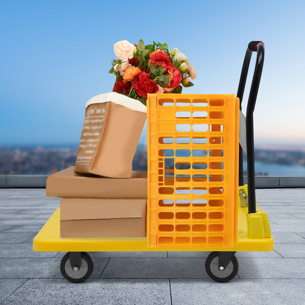 Faltende Plattform Handwagen Dolly, Kein Lärm, Schubwagen-Dolly mit 360-Grad-Drehrädern für einfache Lagerung bis 400kg/881lbs
