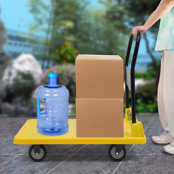 Faltende Plattform Handwagen Dolly, Kein Lärm, Schubwagen-Dolly mit 360-Grad-Drehrädern für einfache Lagerung bis 400kg/881lbs