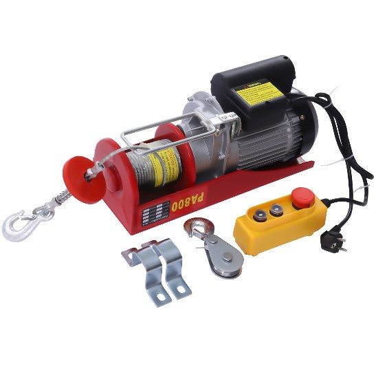 800kg/1000kg Elektrische Seilwinde 12m Motorwinde Hebezug Flaschenzug Kranwinde