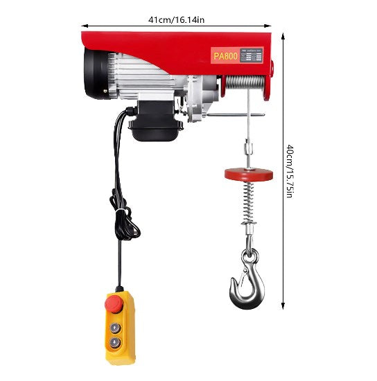 800kg/1000kg Elektrische Seilwinde 12m Motorwinde Hebezug Flaschenzug Kranwinde