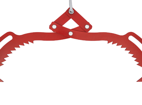 Log Lifting Tong, Heavy Duty Grapple Timber Claw, Stahl Lumber Skidding Tongs Timber Claw Hook(Red, 30inch)