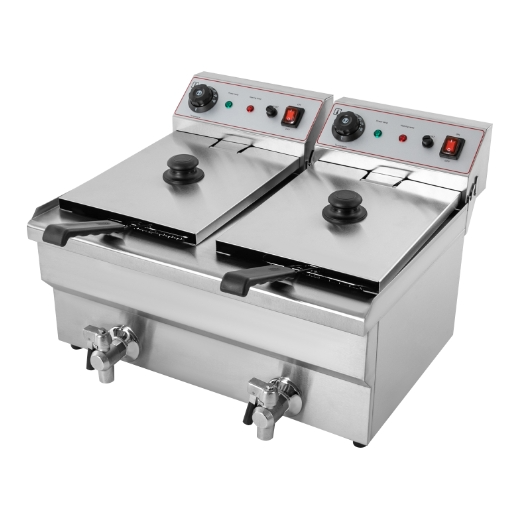 Gewerbliche elektrische Bratpfanne, Gewerbliche elektrische Bratpfanne, Elektrische elektrische Bratpfanne mit 2 Körben