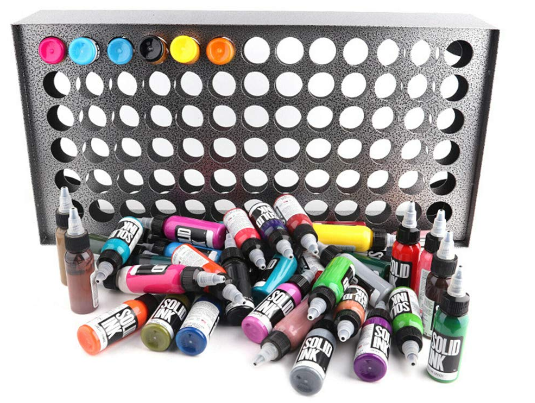 78-Löcher Tattoo Ink Rack Ink Displayhalter Tattoo Pigment Support mit Zubehör Permanent Tintenbecherhalter