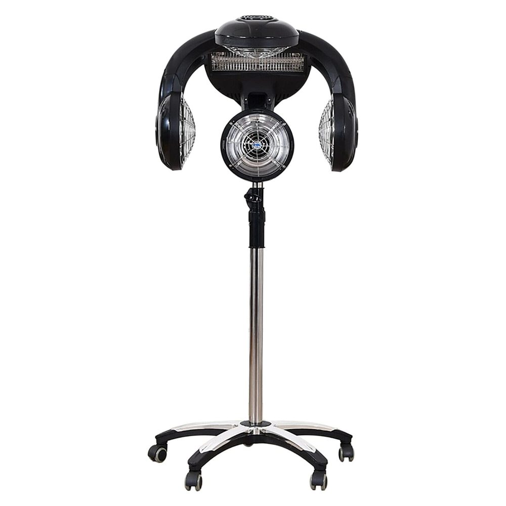 Einstellbare Trockenhaube 125-161 cm, Salon-Haartrockner 1400W mit Ständer, stehender Friseur-Haartrockner für professionelles Haarstyling & Trocknen – schwarz, höhenverstellbar, stabile Basis 64 cm