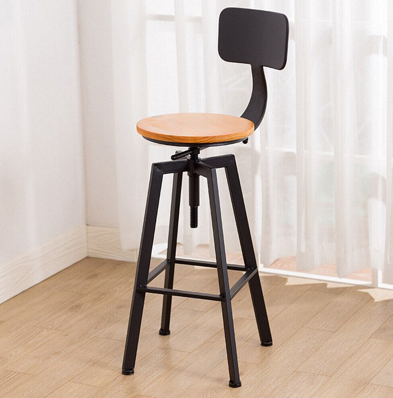 2er Barhocker Barstühle mit Fußstütze Vintage Frühstücksbar