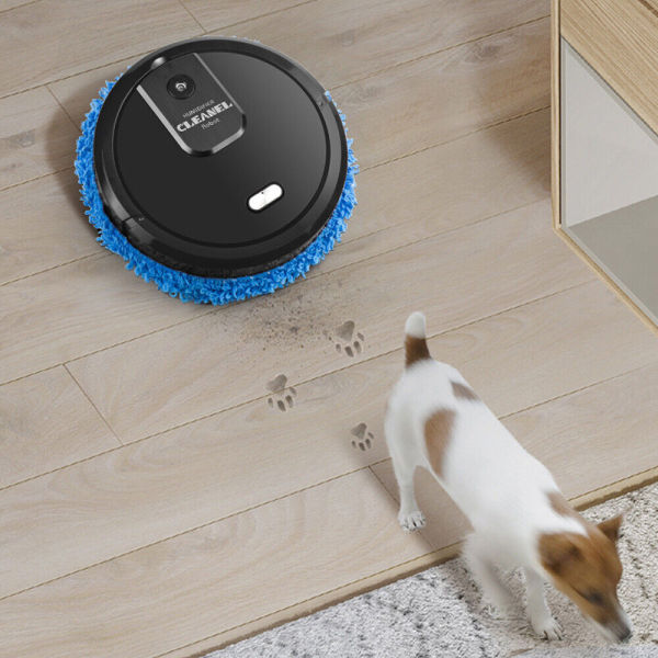 CNCEST Schwarz Saug Wischroboter Saugroboter für Wischfunktion, Staubsauger Roboter mit Wassertank