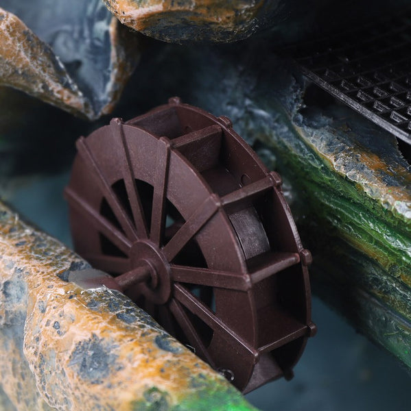 CNCEST Brunnen Wasserfälle Luftbefeuchter Tischbrunnen Dekoration Wasserspiel mit Farbwechsel LED Beleuchtung