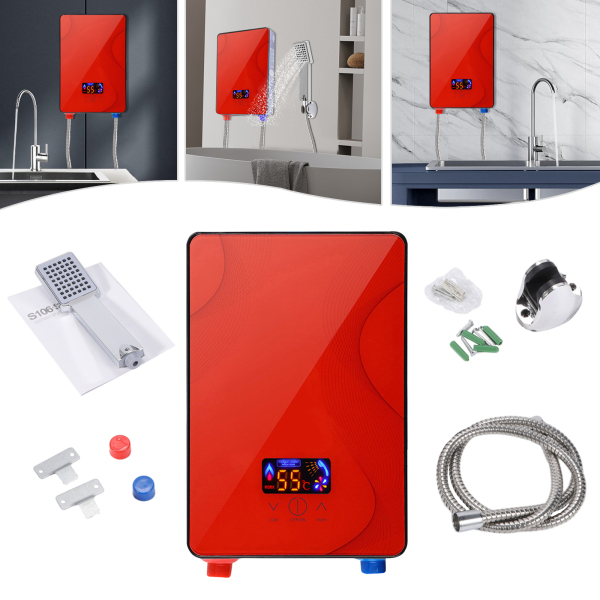 6500W Elektrischer Durchlauferhitzer Tankless Digital Warmwasserbereiter mit Übertemperaturschutz