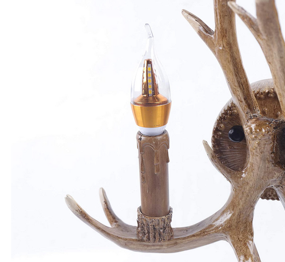 Harz Geweih Wandleuchte 2 Light Deer Horn Wandleuchte Vintage rustikale Retro Leuchten