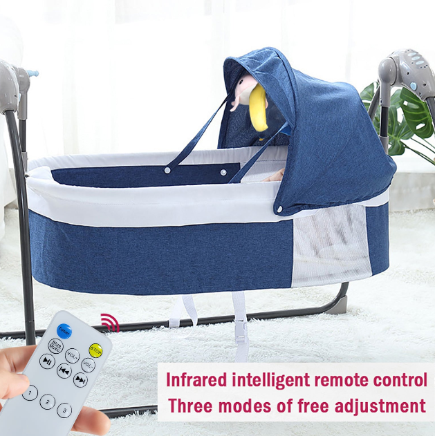 Elektrische Babywippe Automatische Babywiege 3-Gang-Schaukel Baby Schaukelbett