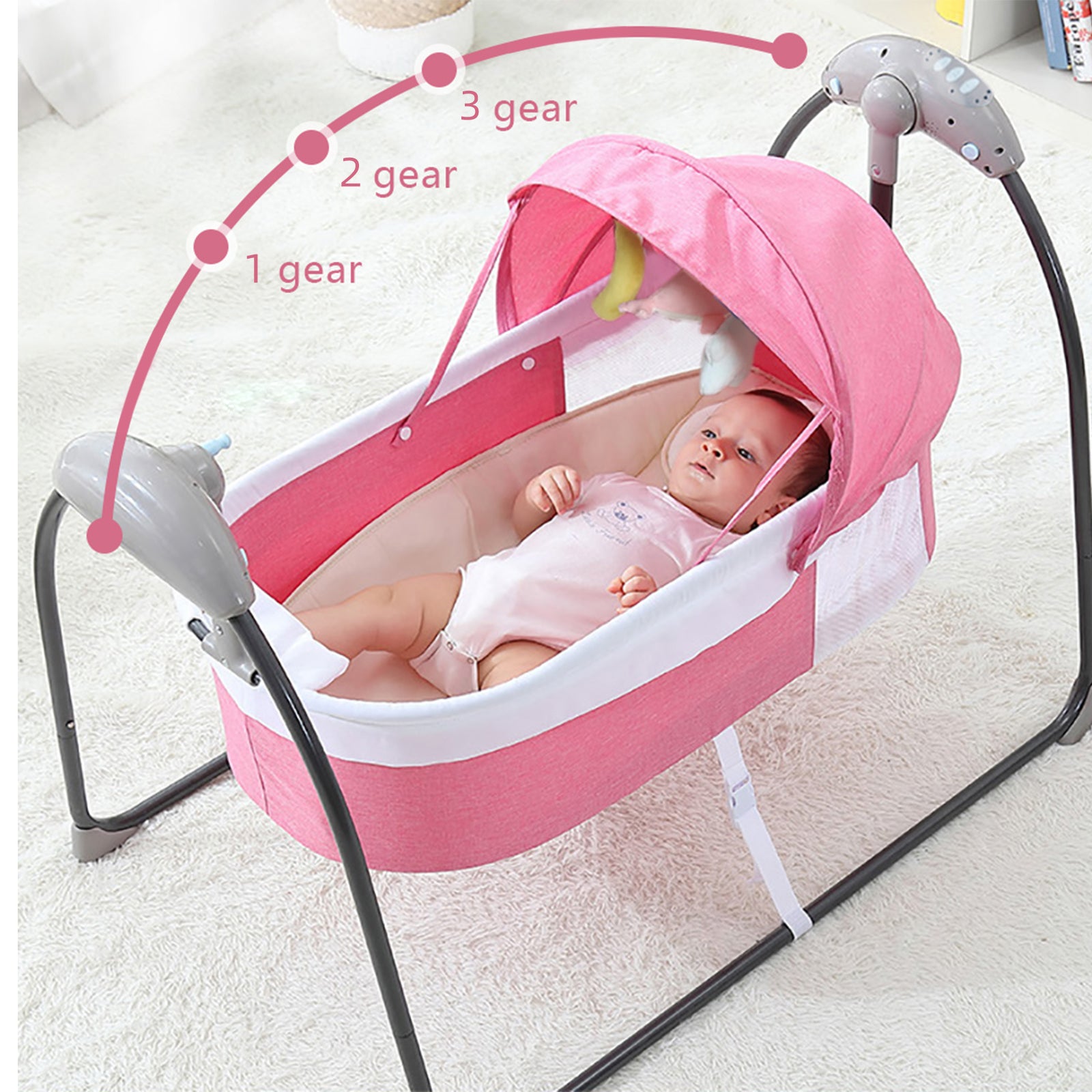 Elektrische Babybett Babywiege Stubenwagen Beistellbett Baby Wippe Kinderbett