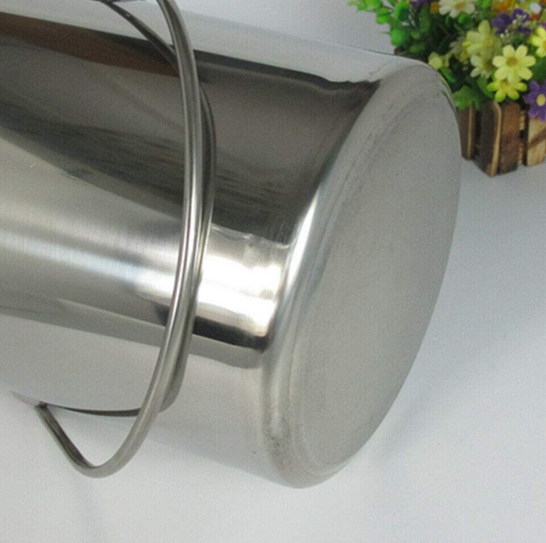 12L/20L Eimer Kücheneimer Futtereimer Wassereimer Edelstahl mit Henkel & Deckel