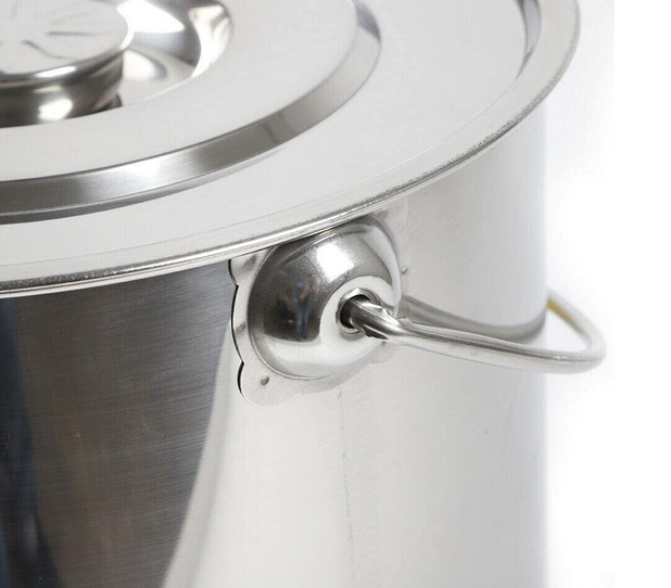 12L/20L Eimer Kücheneimer Futtereimer Wassereimer Edelstahl mit Henkel & Deckel