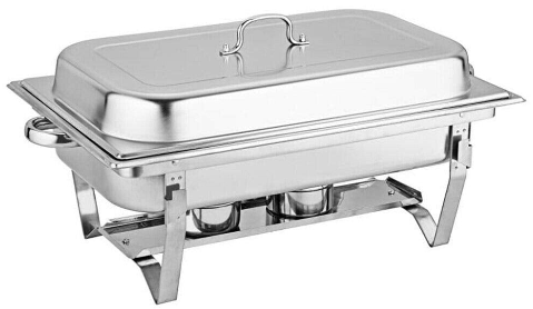 NEU 3 Grid Chafing Dish Speisenwärmer Edelstahl Warmhaltebehälter 9L