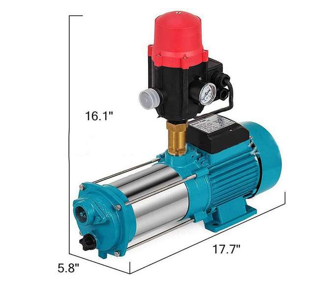 220V 1300W 6000L/H IP44 Kreiselpumpe Hauswasserwerk Gartenpumpe Wasserpumpe