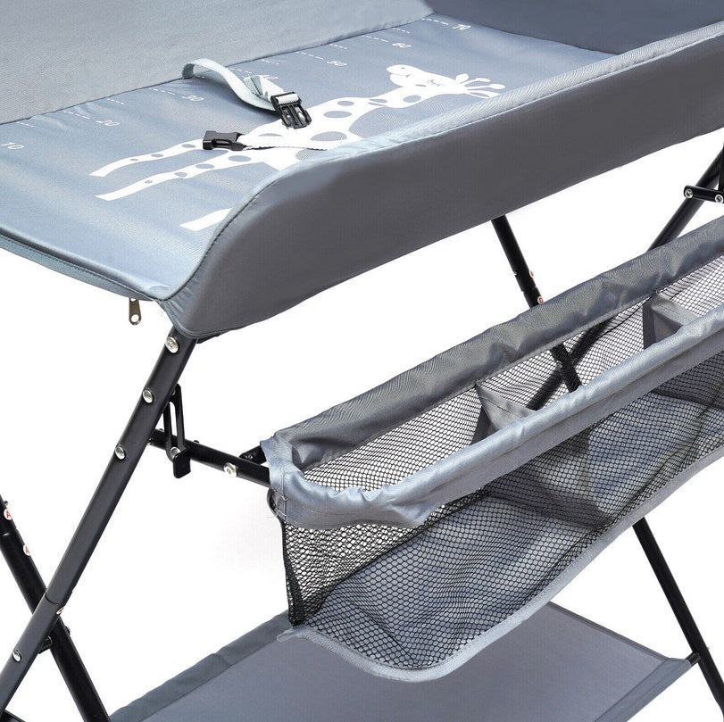 （Grau/Schwarz）25kg Klappbare Wickelkommode Tragbarer Wickelstation für Kinder Wickelkommode