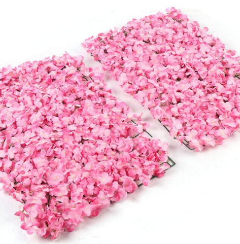 20 Stück Künstliche Blumenwand Panel Blumen Säule Rosa Hortensien
