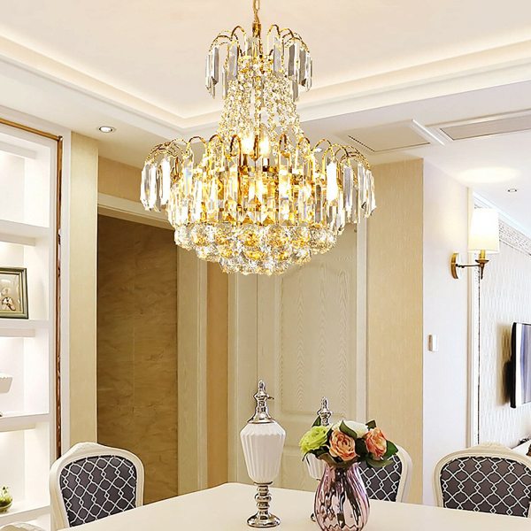 60CM Modern K9 Kristall Deckenleuchte Gold Deckenlampe  LED Kronleuchter Lampe