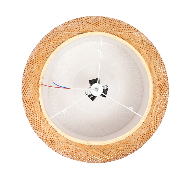 Boho Deckenlampe Mit Antikem Bambus Schirm  Retro Rattan Deckenleuchte Fr  Kreative Wohnrume, Natur Lampenschirme Antik Stoff