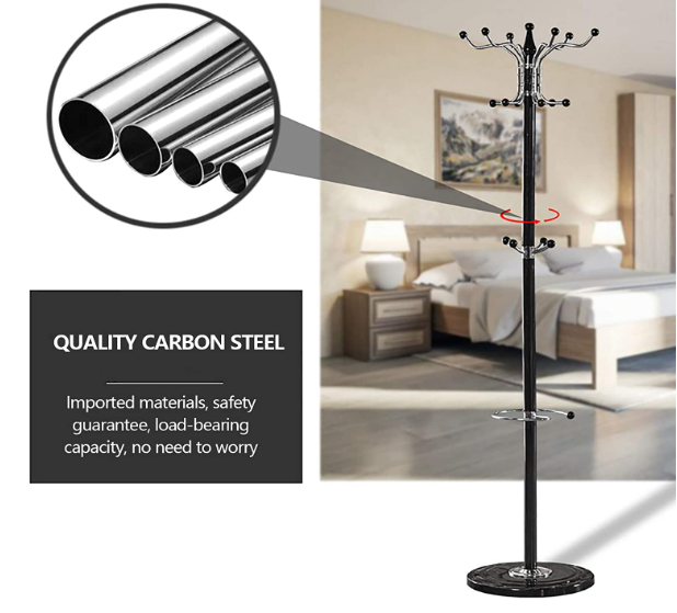 67"x16" Garderobenständer freistehender Baumhut Jacke stabiler Metall Kleiderständer