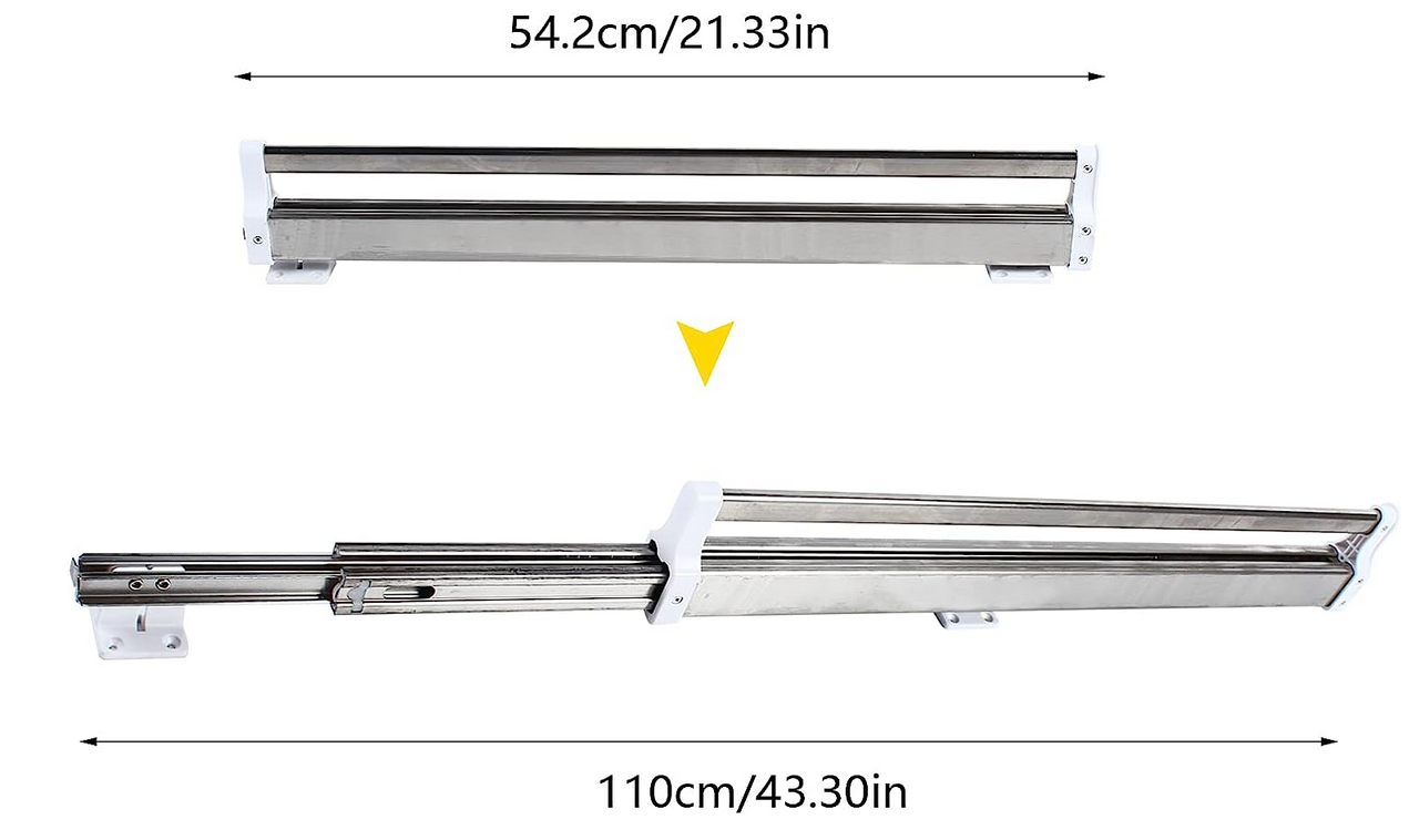 Schrankrohr ausziehbar 54-110CM Teleskopstange Kleiderstange Bügel,Garderobenauszug für Kleiderschrank