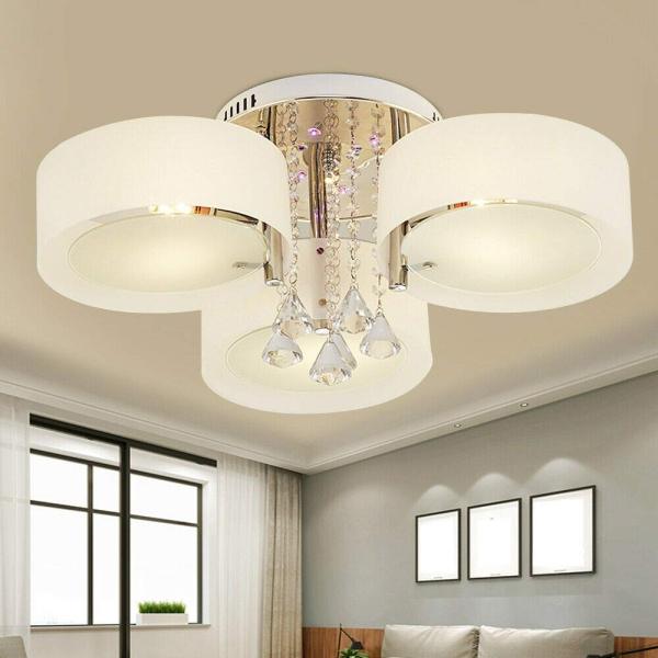 Modern Kristall Kronleuchter LED Acryl Dimmbar Farbwechsel Licht mit Fernbedienung