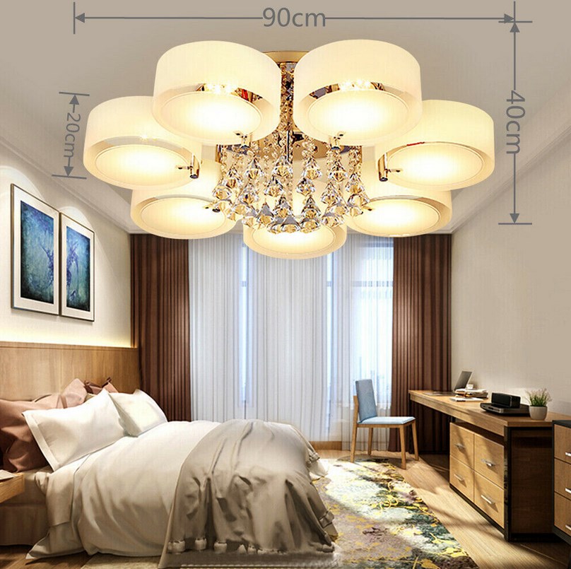 Modern Kristall Kronleuchter LED Acryl Dimmbar Farbwechsel Licht mit Fernbedienung