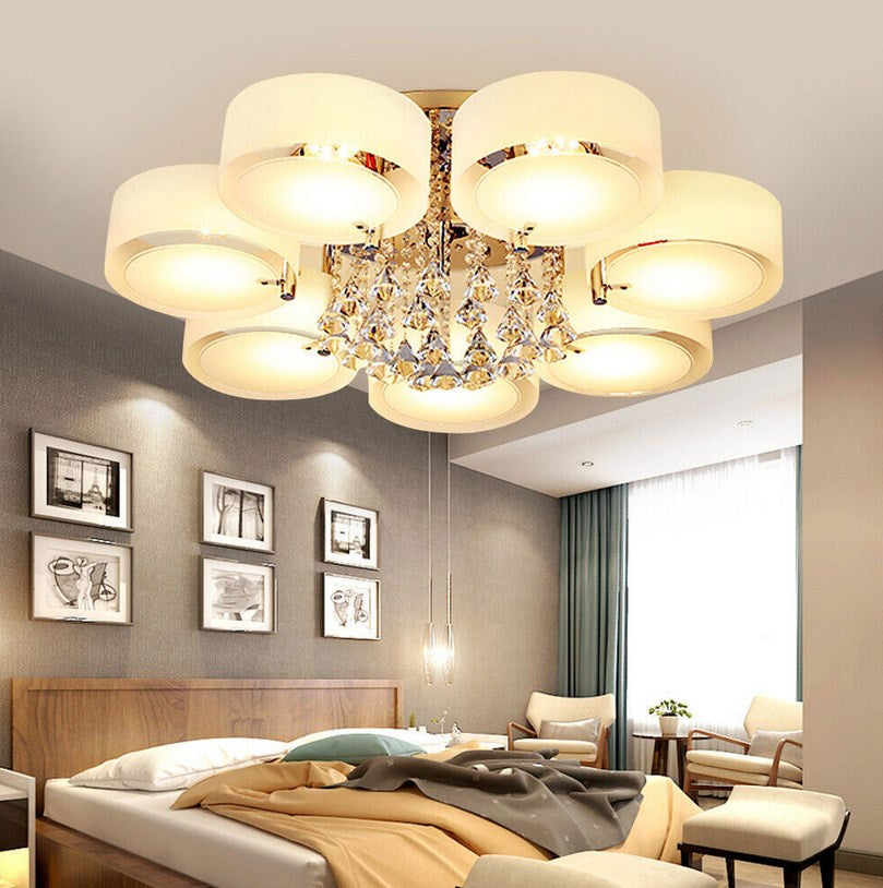 Modern Kristall Kronleuchter LED Acryl Dimmbar Farbwechsel Licht mit Fernbedienung