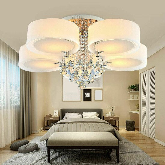 Kronleuchter Modern Modern Kristall Deckenlampe Hängeleuchte Kronleuchter 5 heads mit Fernbedienung
