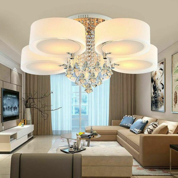 Kronleuchter Modern Modern Kristall Deckenlampe Hängeleuchte Kronleuchter 5 heads mit Fernbedienung