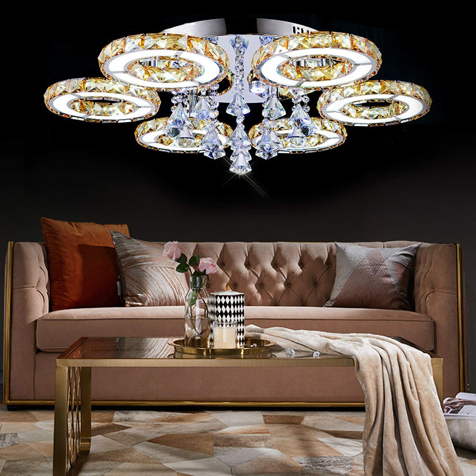 kristall deckenleuchte deckenlampe modern led hängeleuchten lampen