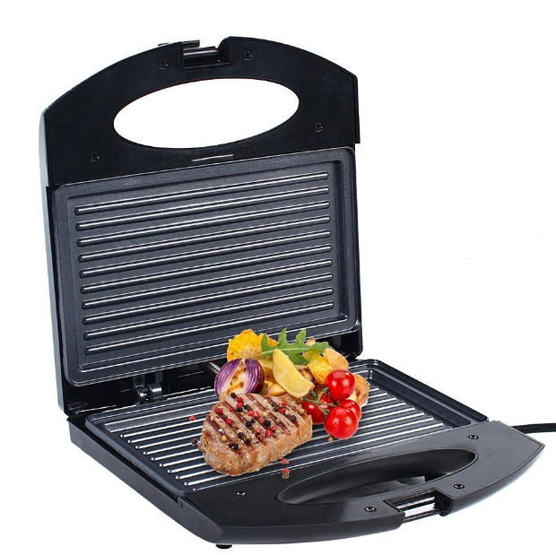 600-750W Doppelseitiger Kontaktgrill Tisch Elektro Grill Steakmaschine Heizmaschine