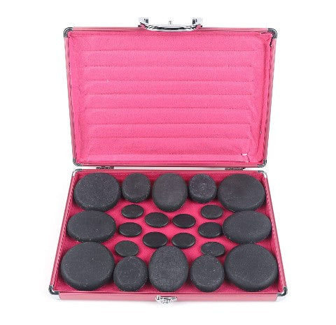 20 Stück Hot Stone Massage Set Schwarz Stein Wärmesteine Wärmegerät Spa Massagesteine Mit Heizbox
