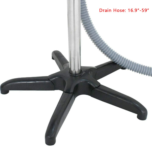 48 x 50 cm Mobil Friseur Waschbecken Schwarz Mobile Rückwärtswaschbecken