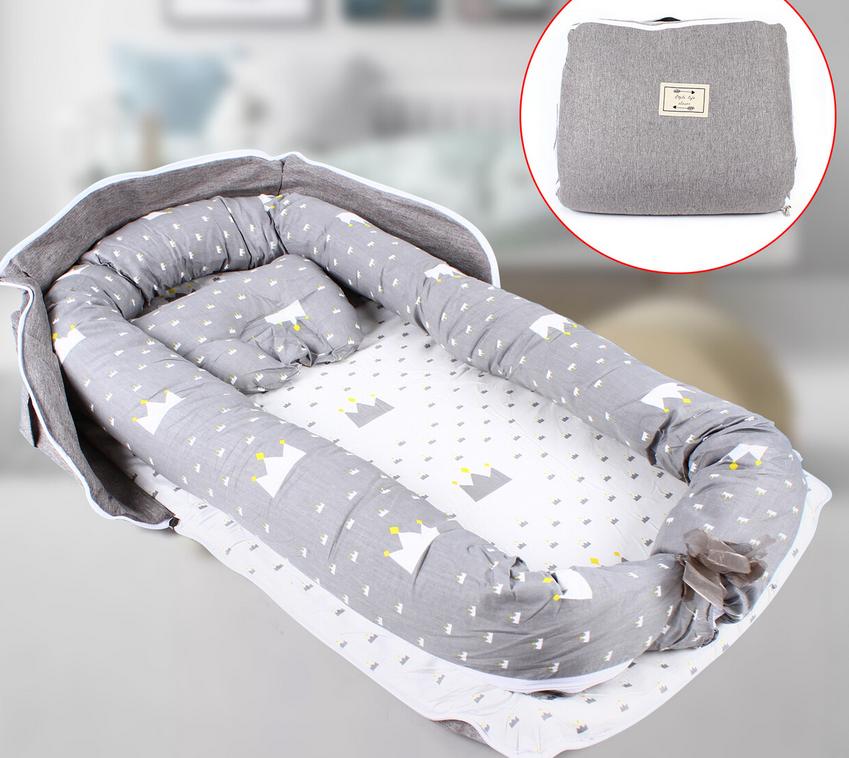 Sicherheit Langlebige Babyliege Baumwolle Atmungsaktiv Bequeme Babywiege Tragbares Schlafbett zum Kuscheln, Faulenzen, Co-Schlafen, Nickerchen und Reisen