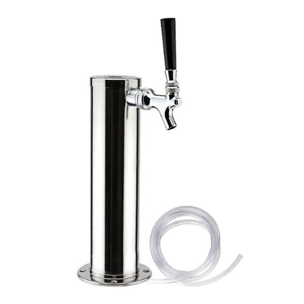 Silber Fassbierturm Draft Beer Tower Bierspender Edelstahl Homebrew Kegerator (3 Wasserhähne)