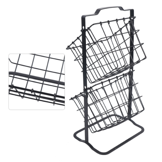 2 Hängen Körbe Obstkorb Metall Swinging Obst Gemüse Schale Korb Rack