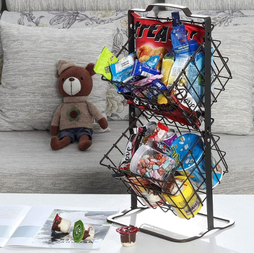 2 Hängen Körbe Obstkorb Metall Swinging Obst Gemüse Schale Korb Rack