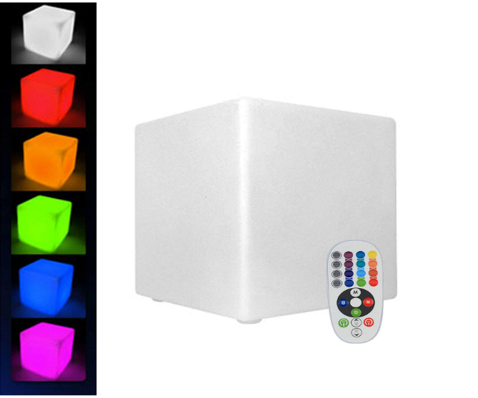 CNCEST LED Leuchtwürfel RGB Farbwechsel Garten Leuchte 16 RGB einstellbare Lichtfarben Dekoration Beleuchtung