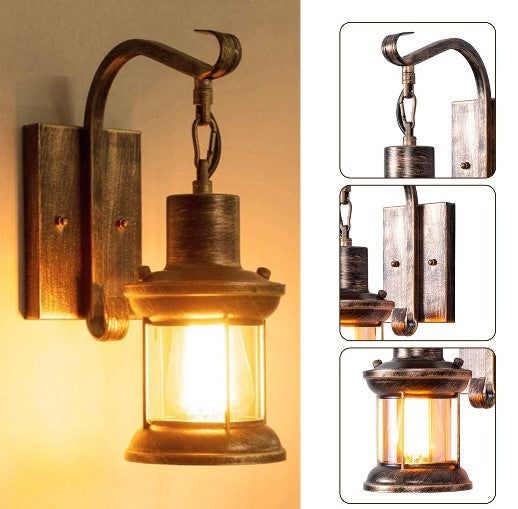 CNCEST Antike Wandleuchte Außen Wandlampe wasserdichte,Vintage Wandbeleuchtung E27 Birne(Keine Glühbirne enthalten)