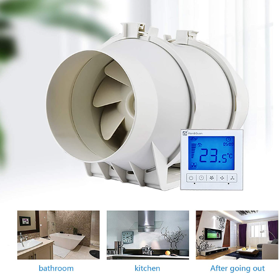 220V Kreisförmiger Abluftventilator Rohrventilator Badlüfter