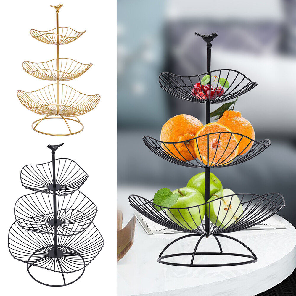 3 Stöckig Metall Obstkorb 20×25×31cm Obstständer für Haus Party Weihnachtsfeier