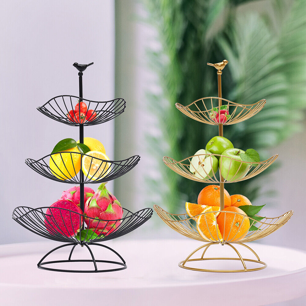 3 Stöckig Metall Obstkorb 20×25×31cm Obstständer für Haus Party Weihnachtsfeier