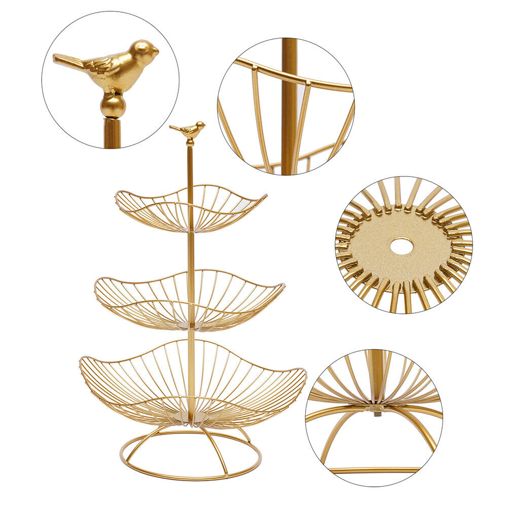 3 Stöckig Metall Obstkorb 20×25×31cm Obstständer für Haus Party Weihnachtsfeier