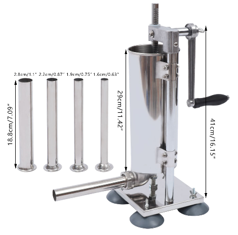 3L Vertikal Manueller Wurstfüller Saucenmaschine Fleischwolf Rostfreier Edelstahl Fleischpresse Wurstmaschine Stuffer Lebensmittelfüller Maschine Kommerzielle Hause