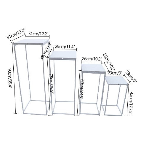4X Blumenständer Pflanzensäule Metallständer für Hochzeit Hintergrund Deko Hochzeitstag Geburtstagsfeier
