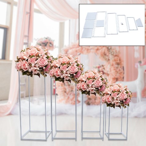 4X Blumenständer Pflanzensäule Metallständer für Hochzeit Hintergrund Deko Hochzeitstag Geburtstagsfeier
